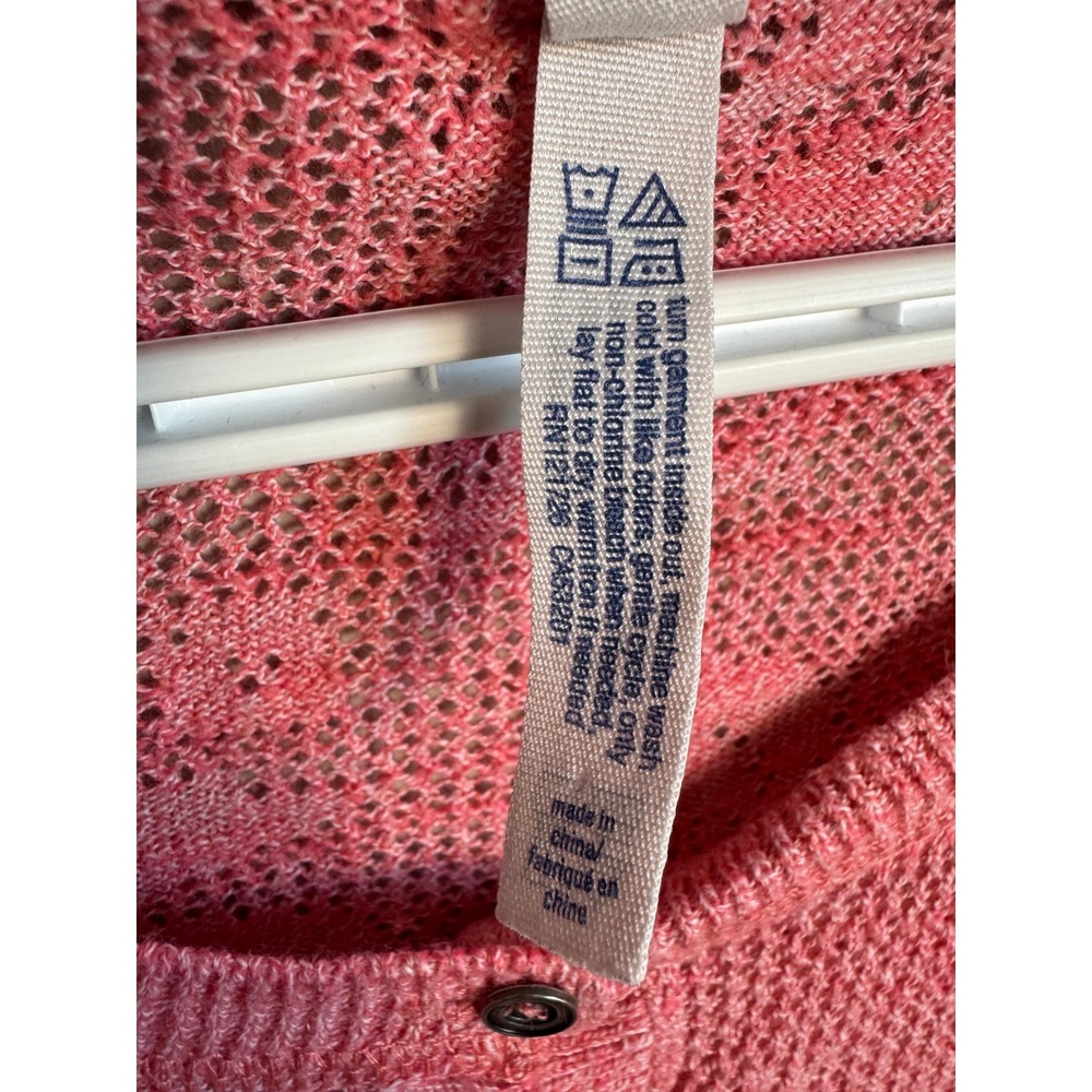 Aeropostale Crochet Henley Top L Sheer Pink Floral Knit Boho Cottagecore Y2K Vtg - Picture 4 of 12